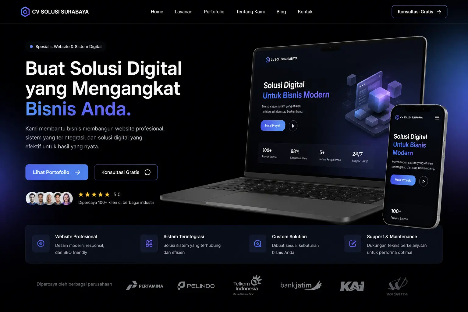 Tampilan bisnis sesudah memiliki website profesional